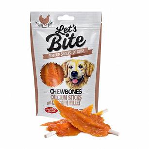 BRIT LETS BITE DOG CHEWBONES CALCIUM ST CHICKEN 80