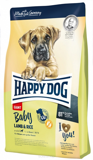 HAPPY DOG BABY GIANT JAGNIECINA  &RYZ 15 KG