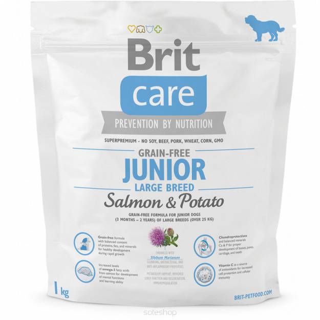 BRIT CARE GRAIN FREE JUNIOR LB SALMON&POTATO 1KG