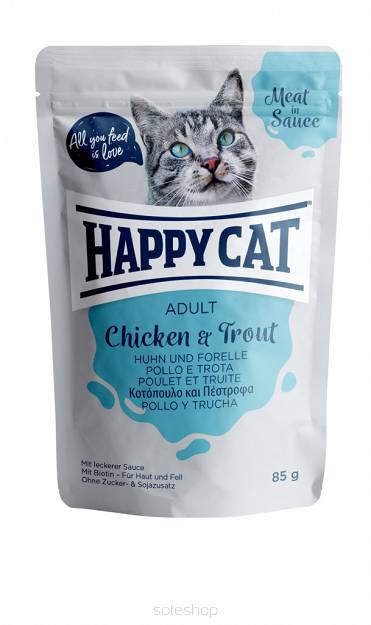 HAPPY CAT SASZETKA ADULT STWER KURCZAK PSTRAG 85 G